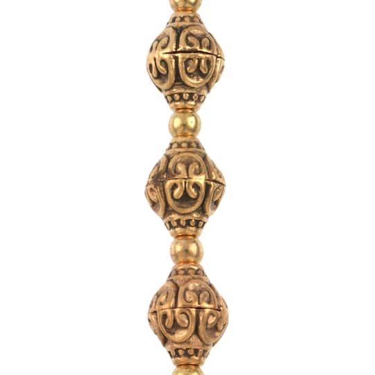 Antique Gold Metal Bicone Beads by Bead Landing&#x2122;